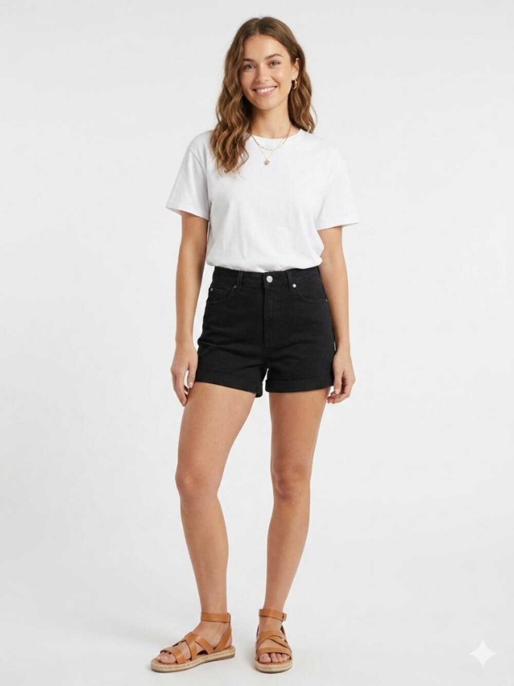 American Apparel Black High-Rise Jean Shorts